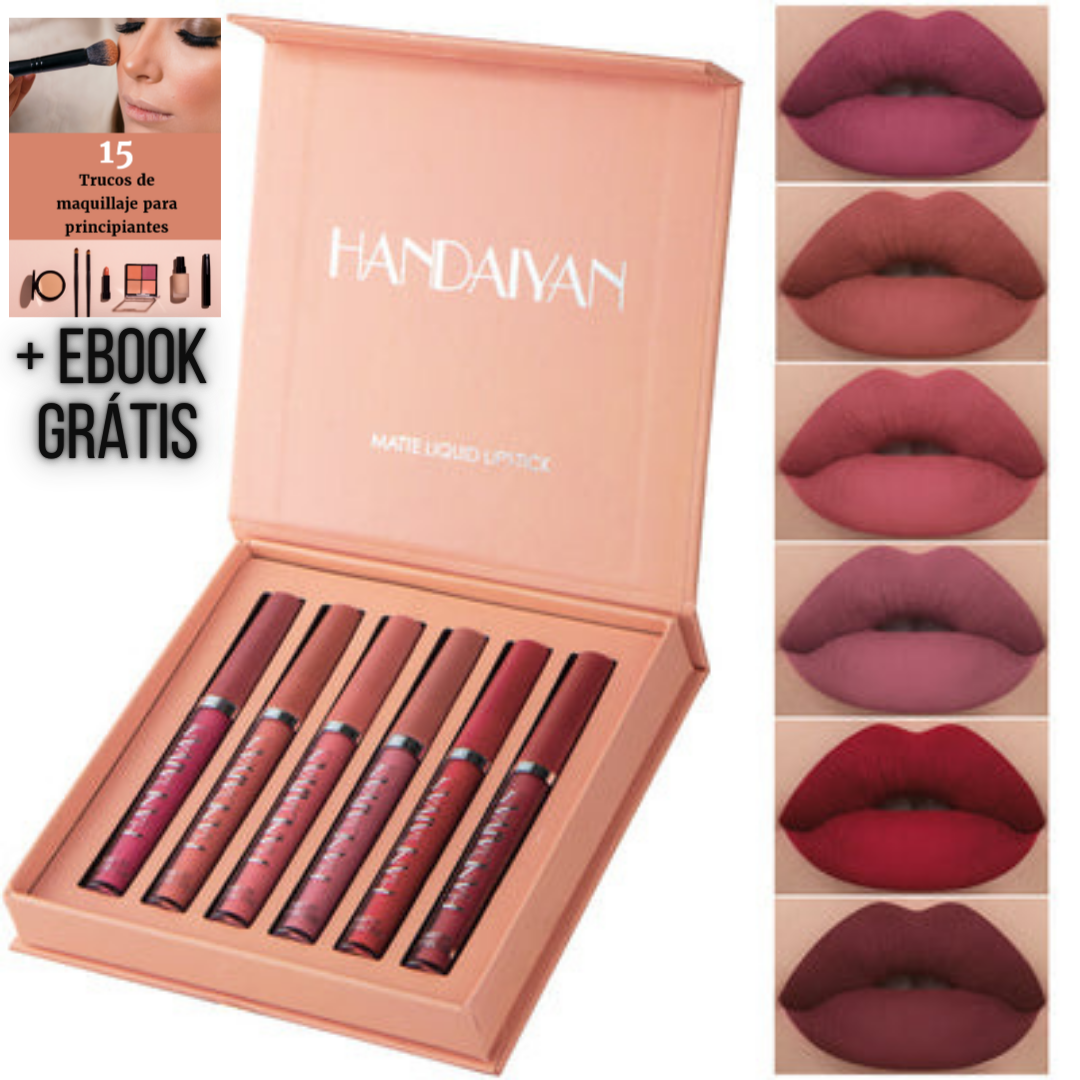 [PAGA 3, LLEVA 6] KIT SEXY LIPS  MATTE ORIGINAL - 16 HORAS DE FIJACIÓN💄+EBOOK DE REGALO🎁 CON 15 TRUCOS DE MAQUILLAJE